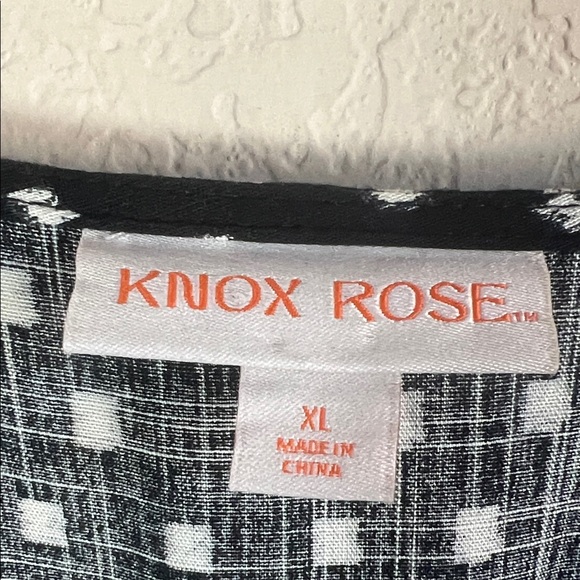 Knox Rose Black Polka Dot Wrap Midi Dress XL Boho Tiered Cottagecore - Picture 2 of 7